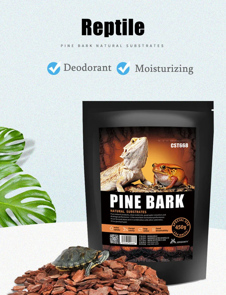 450g Reusable Reptile Box Bark Material Tortoise Snake Lizard Chameleon Terrarium Forest Surface Moisturizing Mats Deodorant