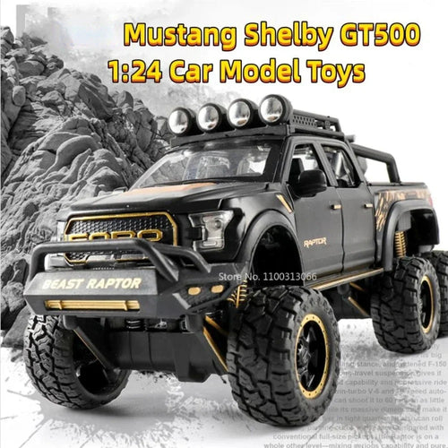 Raptor F150 Off-road Cars Models Toys Alloy Diecast with Sound Light Pull Back