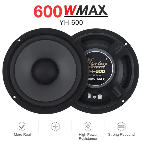 600W car audios accesorios inclinable speaker support  6 Inch，2-Way Full Range Frequency Automotive Audio Music Stereo Speaker A