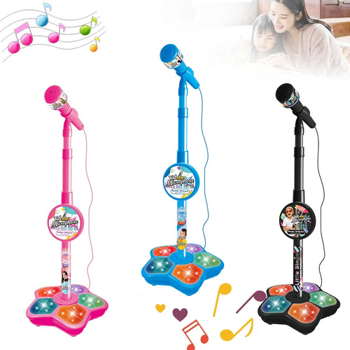 Kids Microphone with Stand Karaoke Song Machine Music Instrument Toys Brain-Training Educational Toys Birthday Gift for Girl Boy