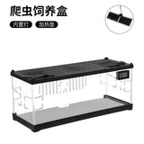 Acrylic Reptile Breeding Box with LED Lizards Snakes Winter Incubator with Heating Pads Reptiles Feeding Box Anti-escape Cages