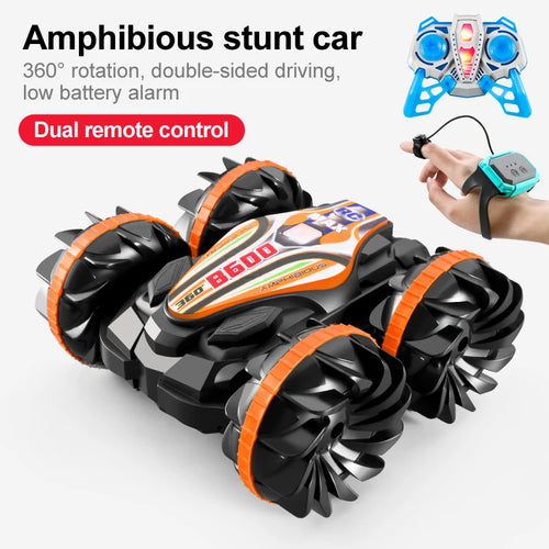 Stunt Car Amphibious RC Car Remote Control Stunt Car Vehicle Double-sided Flip Driving Drift Rc Cars Outdoor Toy for Boys Children's Gift