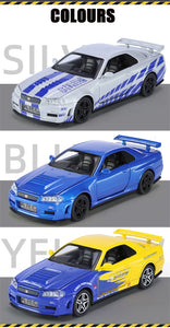 1:32 GTR R34 SKYLINE Fast Alloy Car Model Diecasts & Toy Vehicles – Fast & Furious Cars