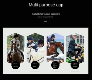 50-61cm UltraLight Adults Children's Equestrian Helmet Adjustable Riding Helmet Knight Hat Removable Brim Horse Equipment