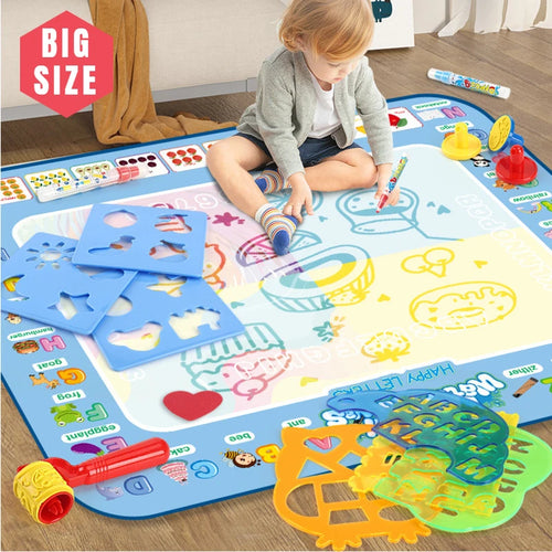 Magic Water Drawing Mat Coloring Doodle With Reusable Magic Pens Montessori Painting Board Educational Toys Kids Gifts