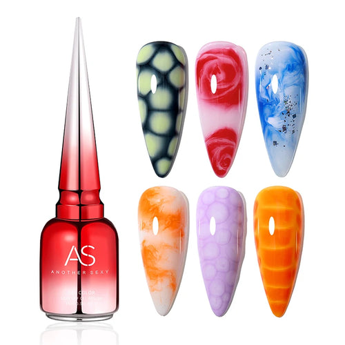 AS Clear Blooming Gel Polish 15ml UV LED Soak Off Nail Art Polish for Spreading Effect Marble Nail Polish Gel Paint Varnish